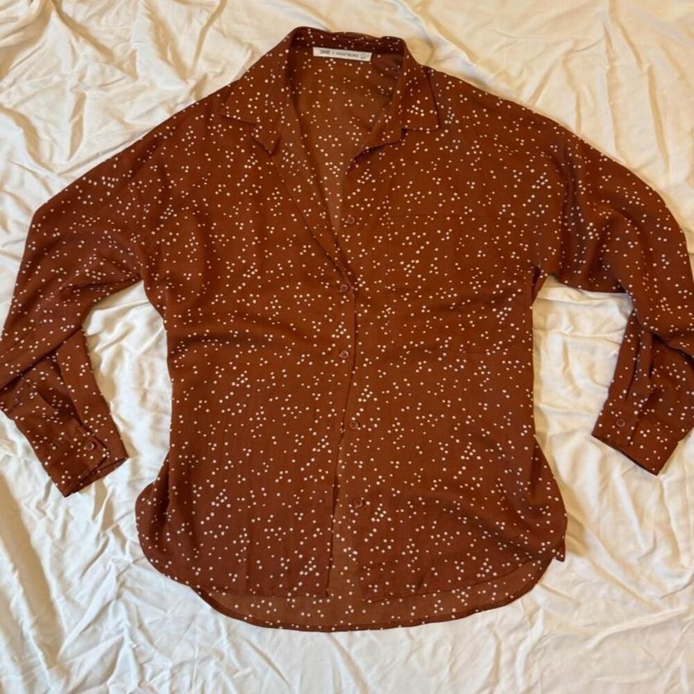 12th-tribe Women's Brown and Orange Blouse